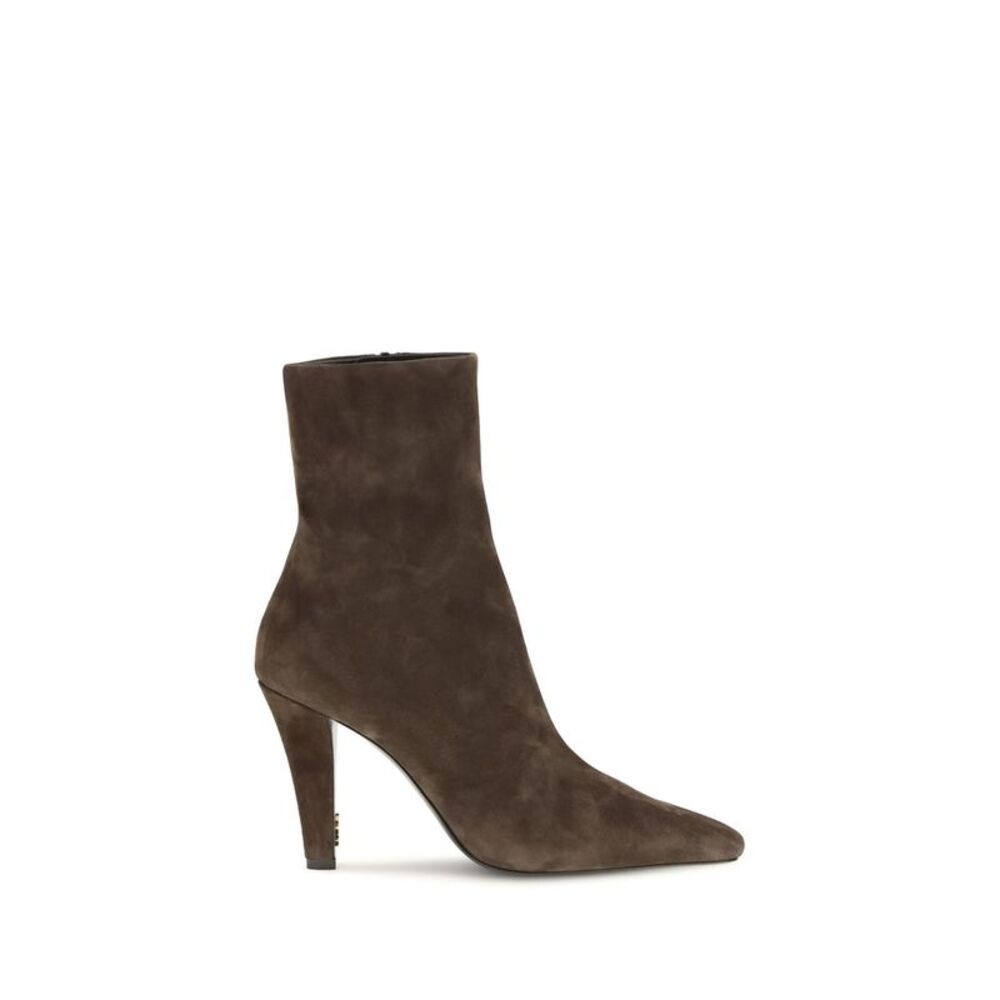 Saint Laurent Brown Calf Leather Bos Taurus Ankle Women's Boots